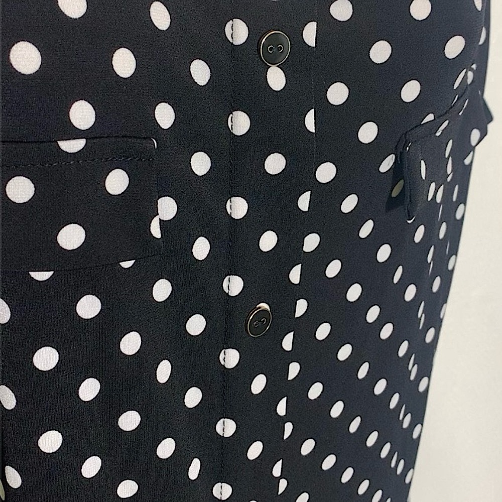 Diana Belle Black Polka Dot Button down tank top - Picture 8 of 10